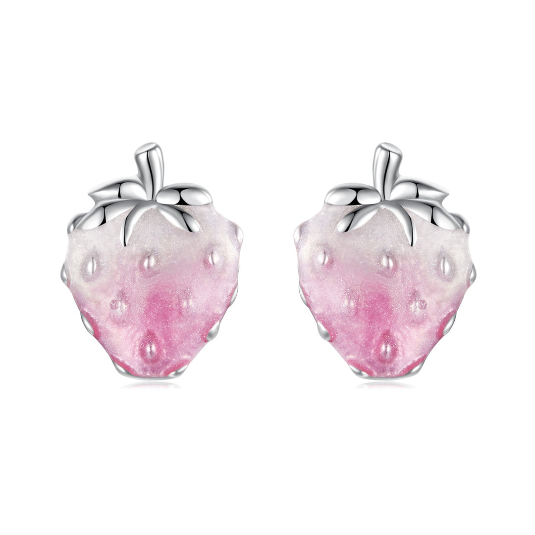 925 Sterling Silver White Gold Plated Enamel Earrings