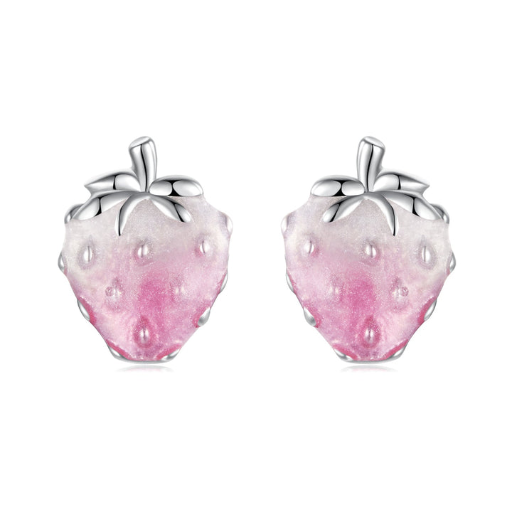 925 Sterling Silver White Gold Plated Enamel Earrings