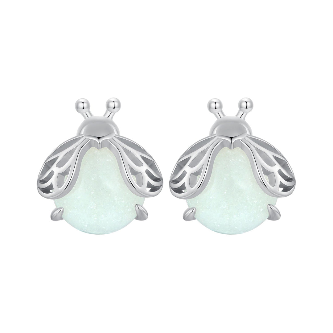 925 Sterling Silver Luminous Stone Earrings