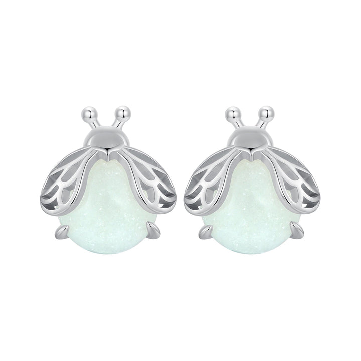 925 Sterling Silver Luminous Stone Earrings