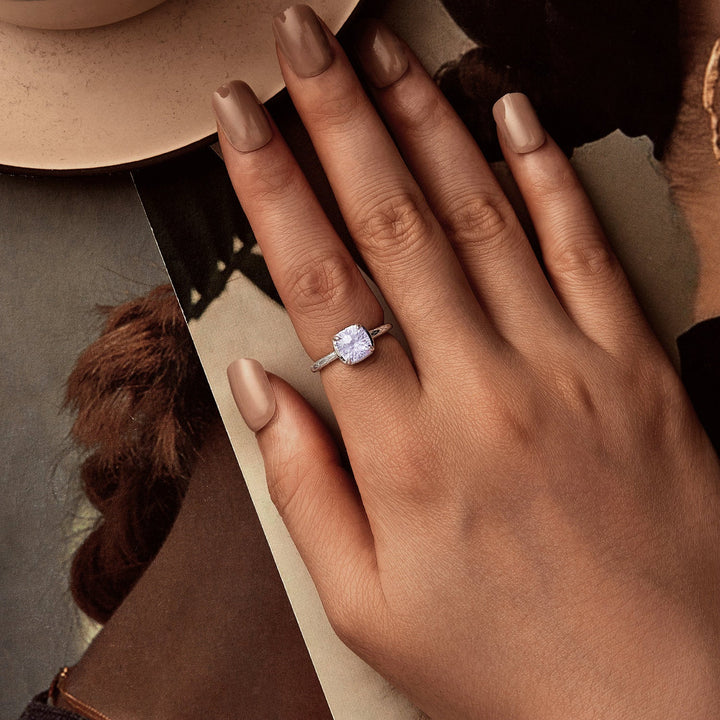 925 Sterling Silver Ring with Pavé Setting CZ, Size 6.0