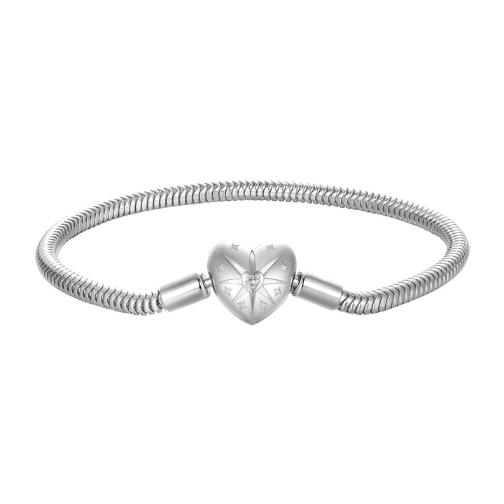 925 Sterling Silver + Pavé Setting White Gold Bracelet 17.0cm for Women