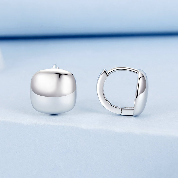 925 Sterling Silver Plated White Gold 10mm Earrings for Women