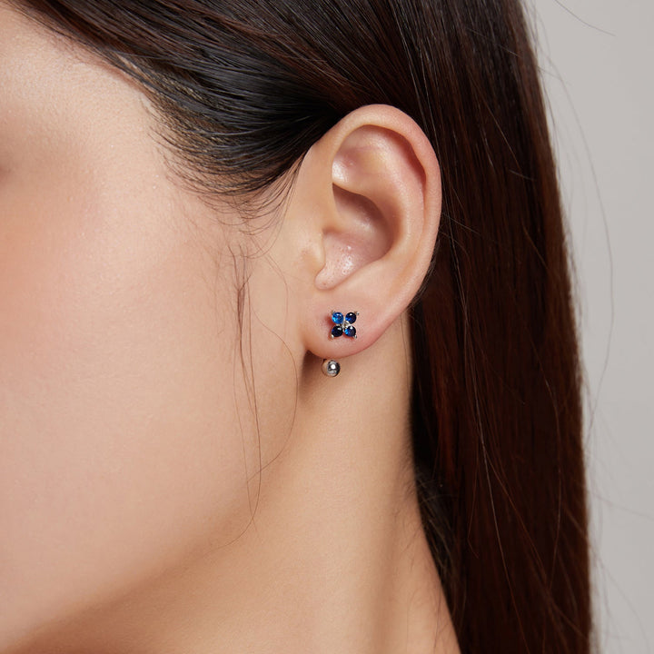 925 Sterling Silver Earrings with Pavé CZ &amp; Platinum Plating for Women