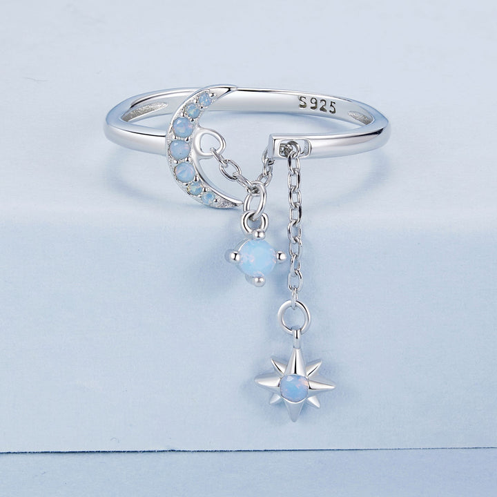 925 Sterling Silver Nano Opal Stone Ring for Women