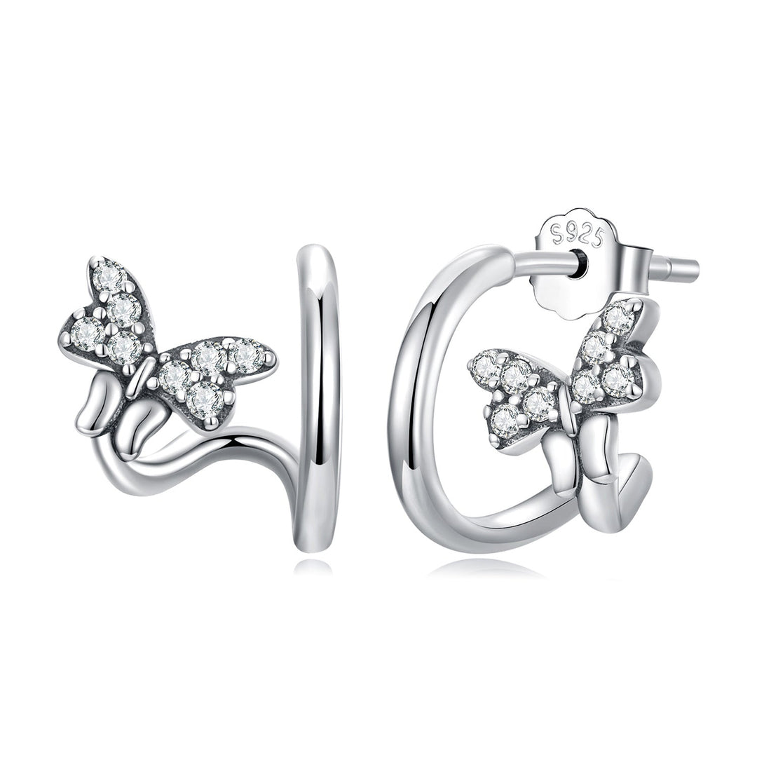 925 Sterling Silver Earrings with Pavé Setting CZ