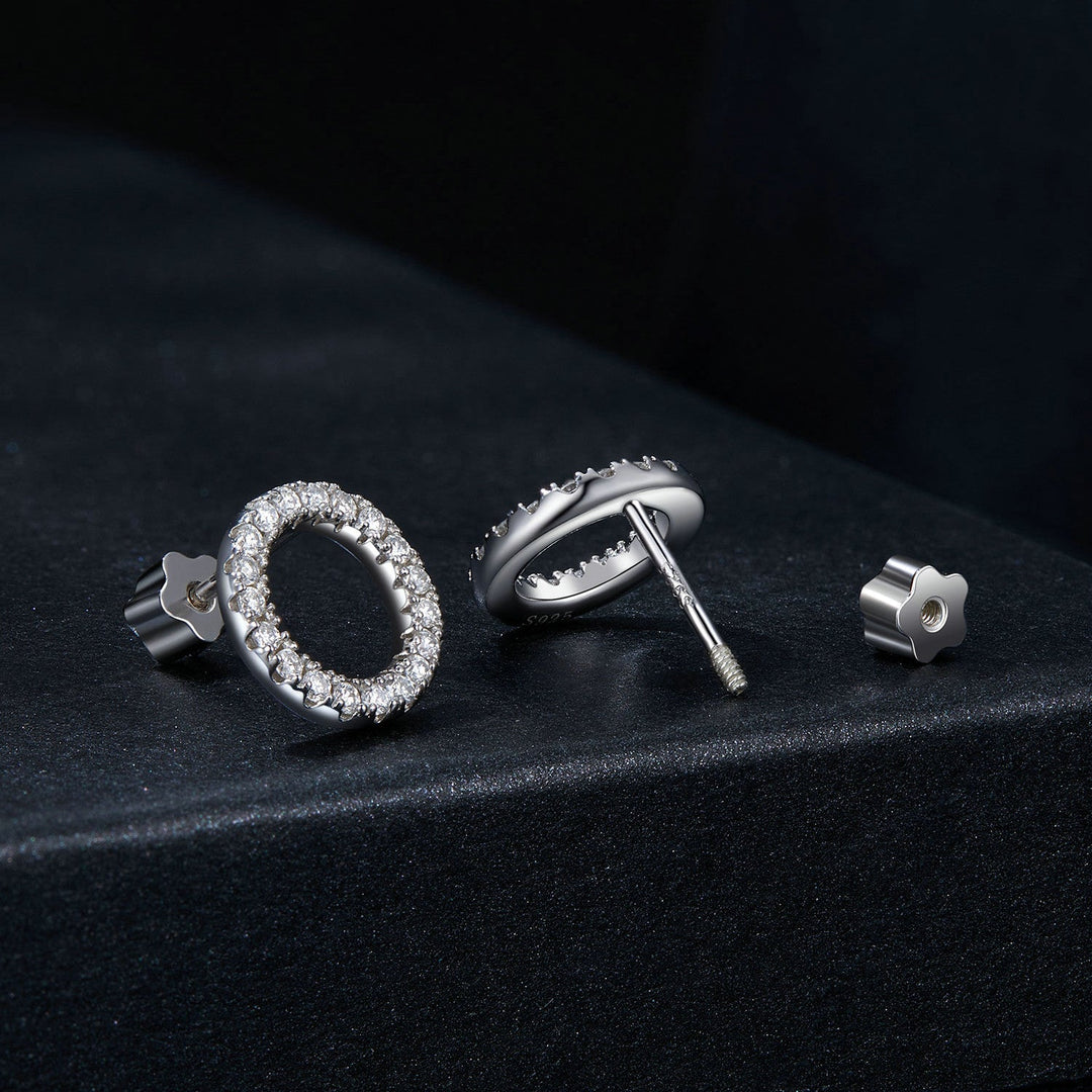925 Sterling Silver 10mm Moissanite Earrings for Women