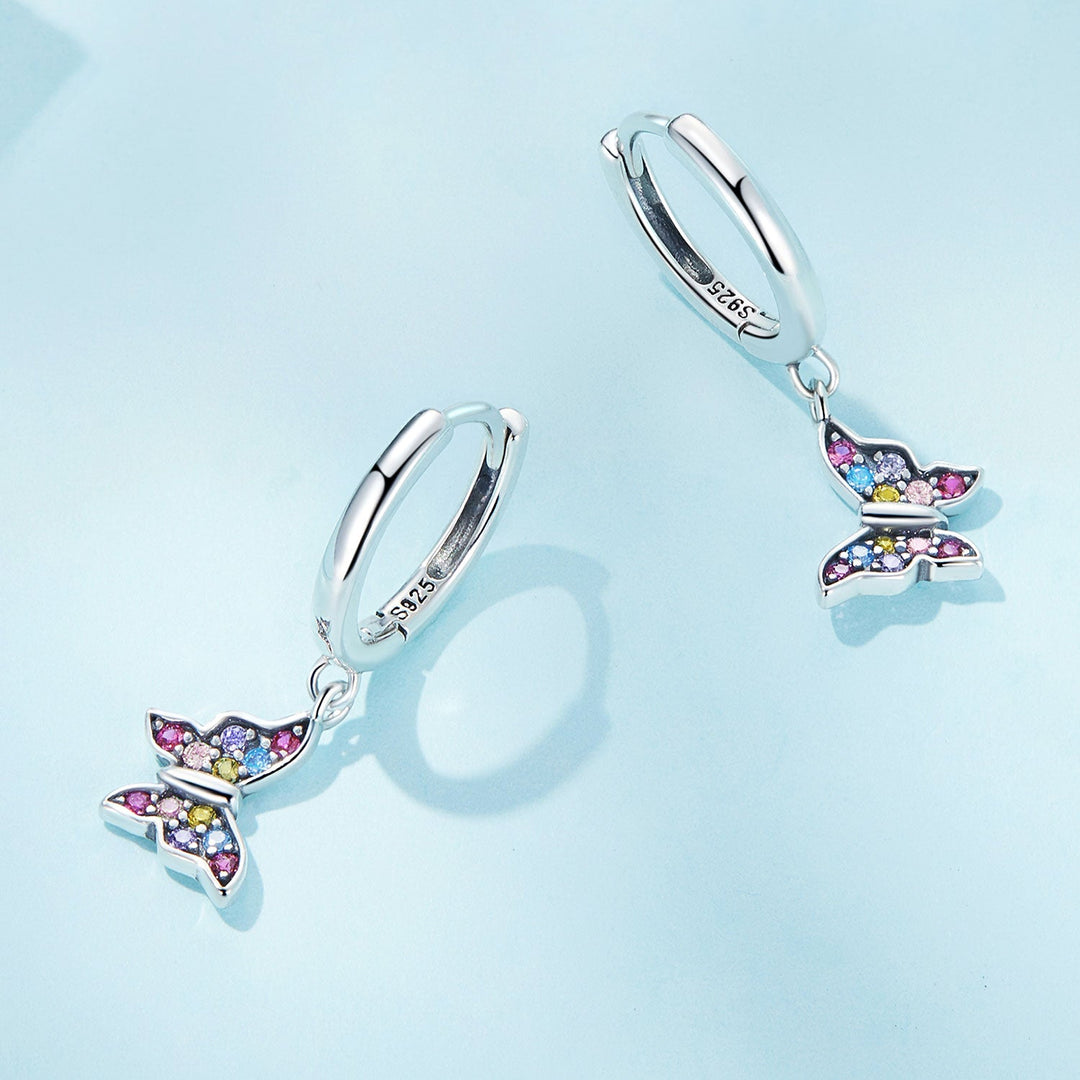 925 Sterling Silver Earrings with Pavé Setting CZ, 2.3*0.95cm, for Women