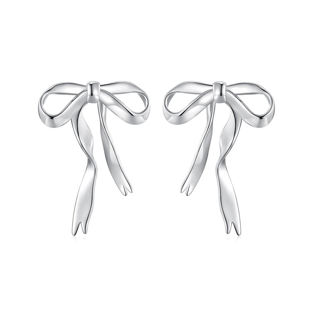 925 Sterling Silver Earrings with White Gold Plating - 1.8x1.3cm for Women