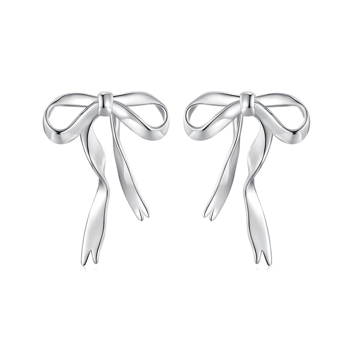 925 Sterling Silver Earrings with White Gold Plating - 1.8x1.3cm for Women