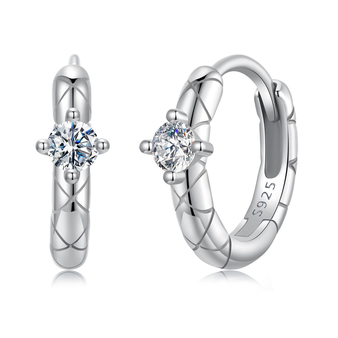 925 Sterling Silver Moissanite Earrings 1.3cm for Women