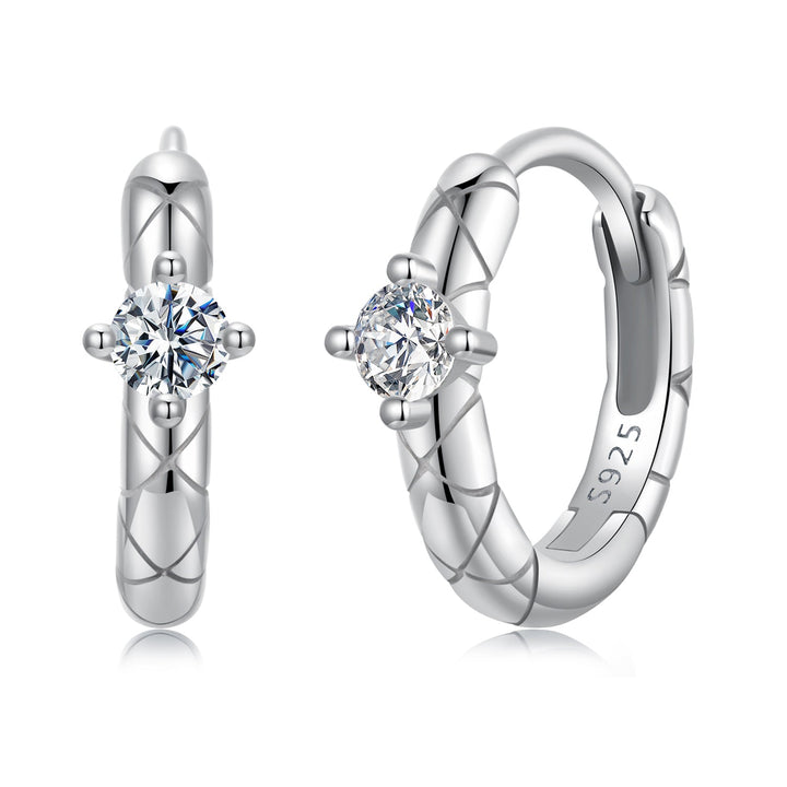 925 Sterling Silver Moissanite Earrings 1.3cm for Women