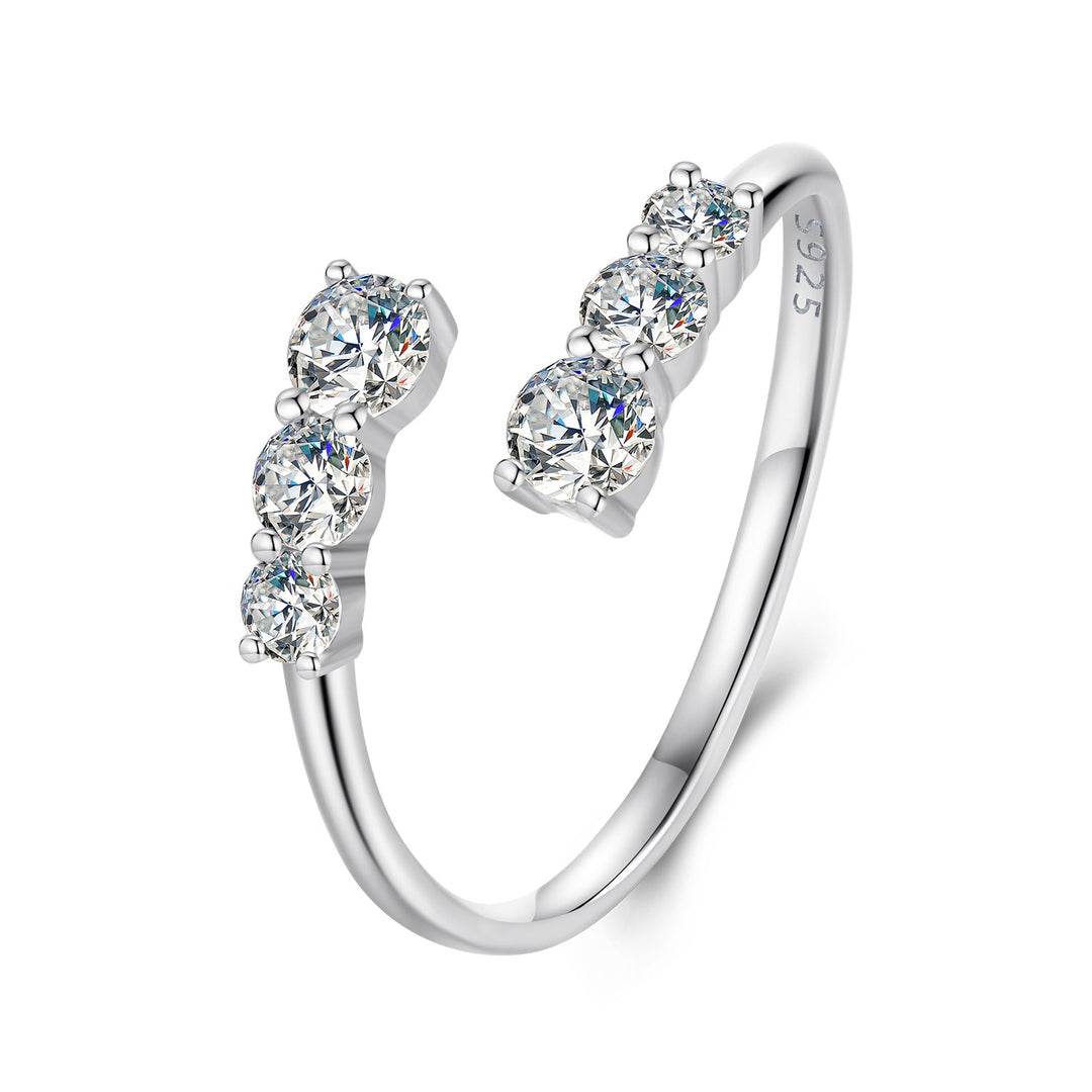 925 Sterling Silver Moissanite Ring for Women - Size E - Plated White Gold