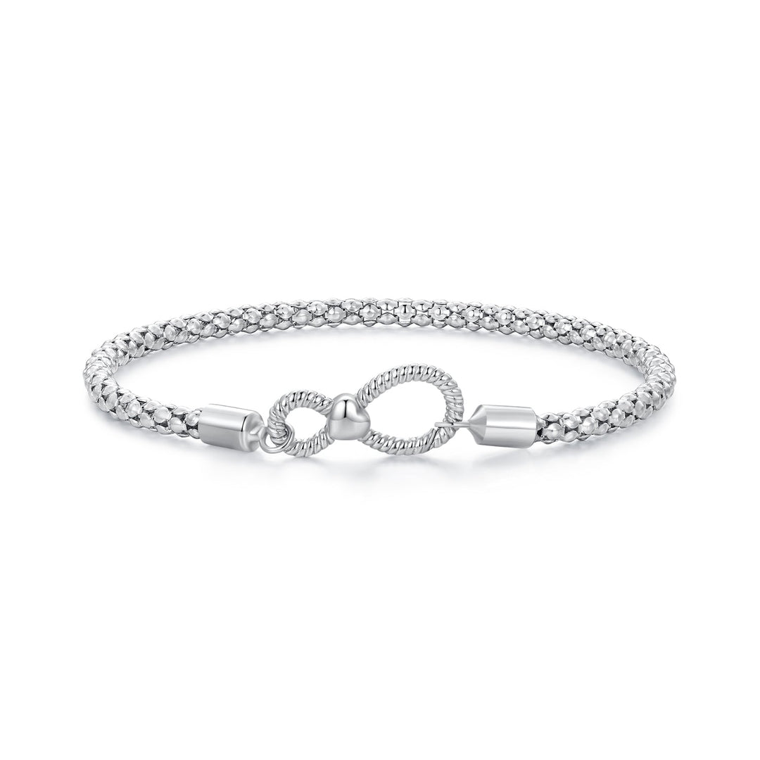 925 Sterling Silver Infinity Love Bracelet for Women - Size 17.0