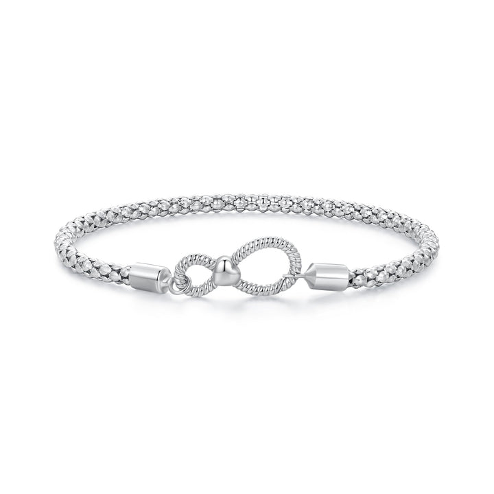 925 Sterling Silver Infinity Love Bracelet for Women - Size 17.0