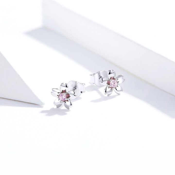 925 Sterling Silver Earrings with CZ in Pavé Setting