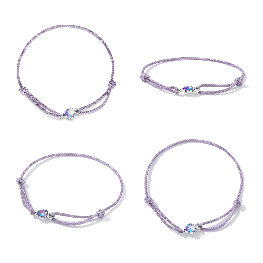 925 Sterling Silver Adjustable 24cm CZ Resin Bracelet for Women