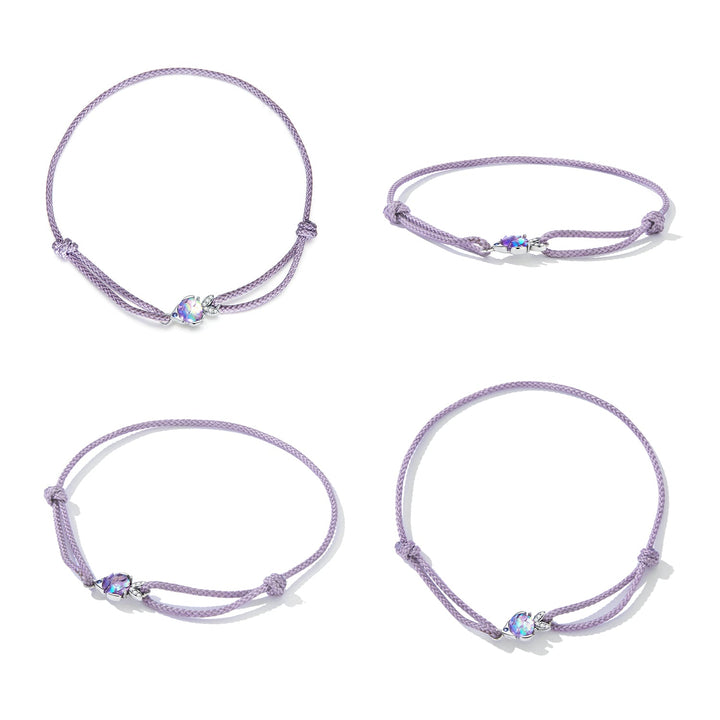 925 Sterling Silver Adjustable 24cm CZ Resin Bracelet for Women