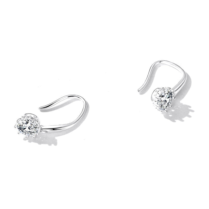 925 Sterling Silver Earrings with Pavé Setting and Platinum Plating