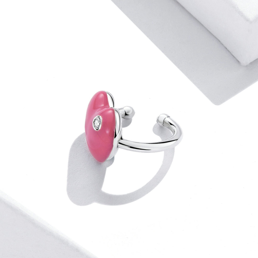 925 Sterling Silver Earrings with Pavé CZ &amp; Enamel, 1.0*1.3cm, for Women