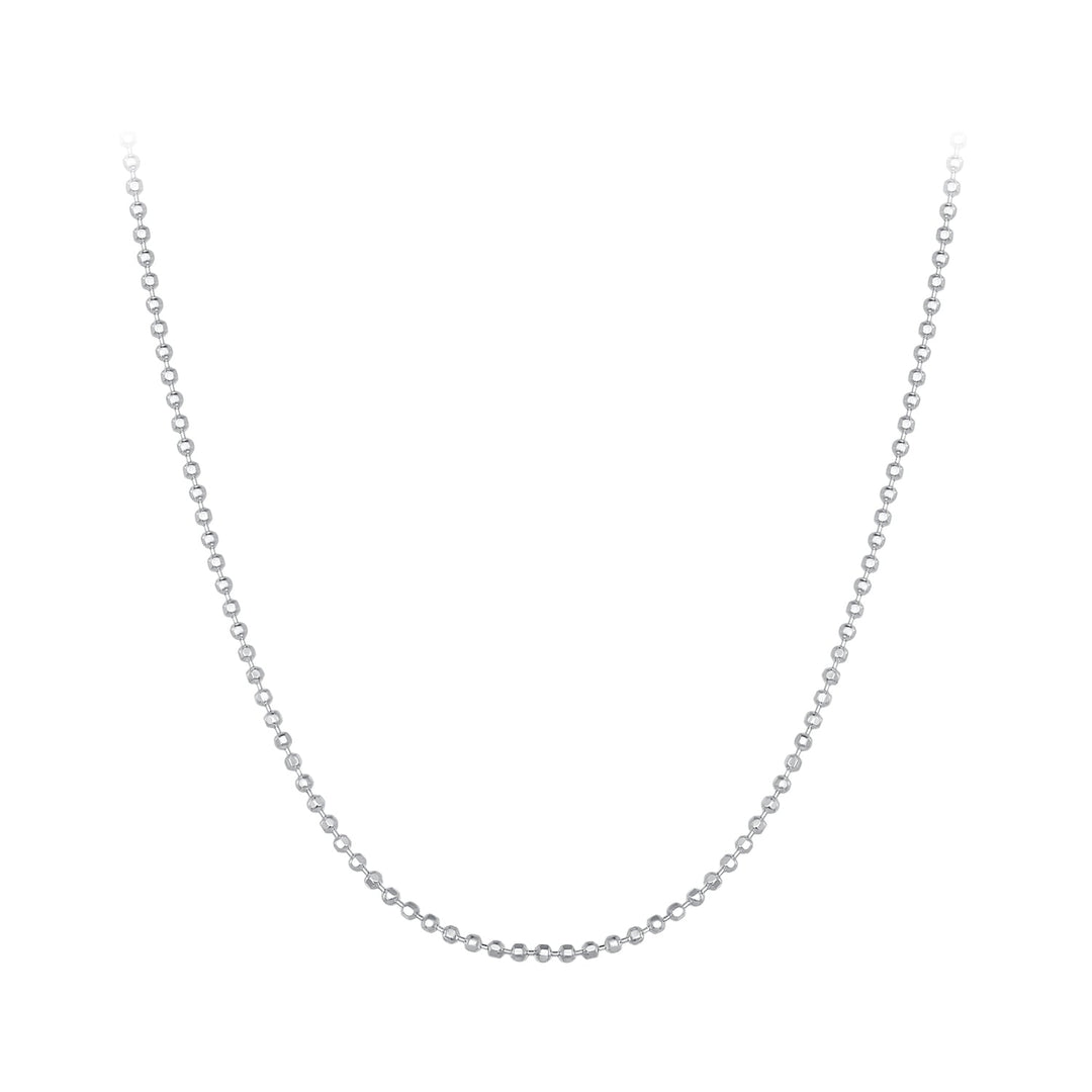 925 Sterling Silver Plated Platinum Necklace 400+50mm for Women