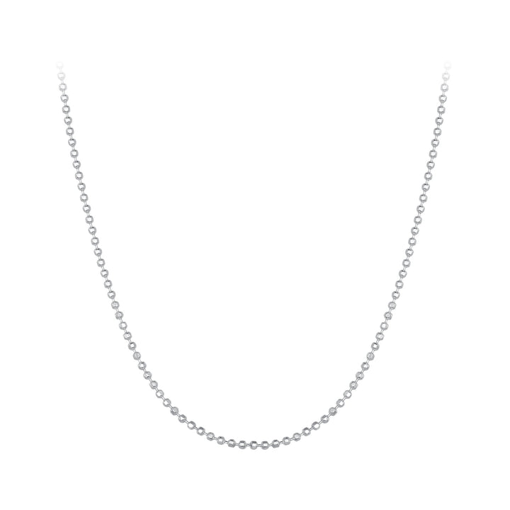 925 Sterling Silver Plated Platinum Necklace 400+50mm for Women