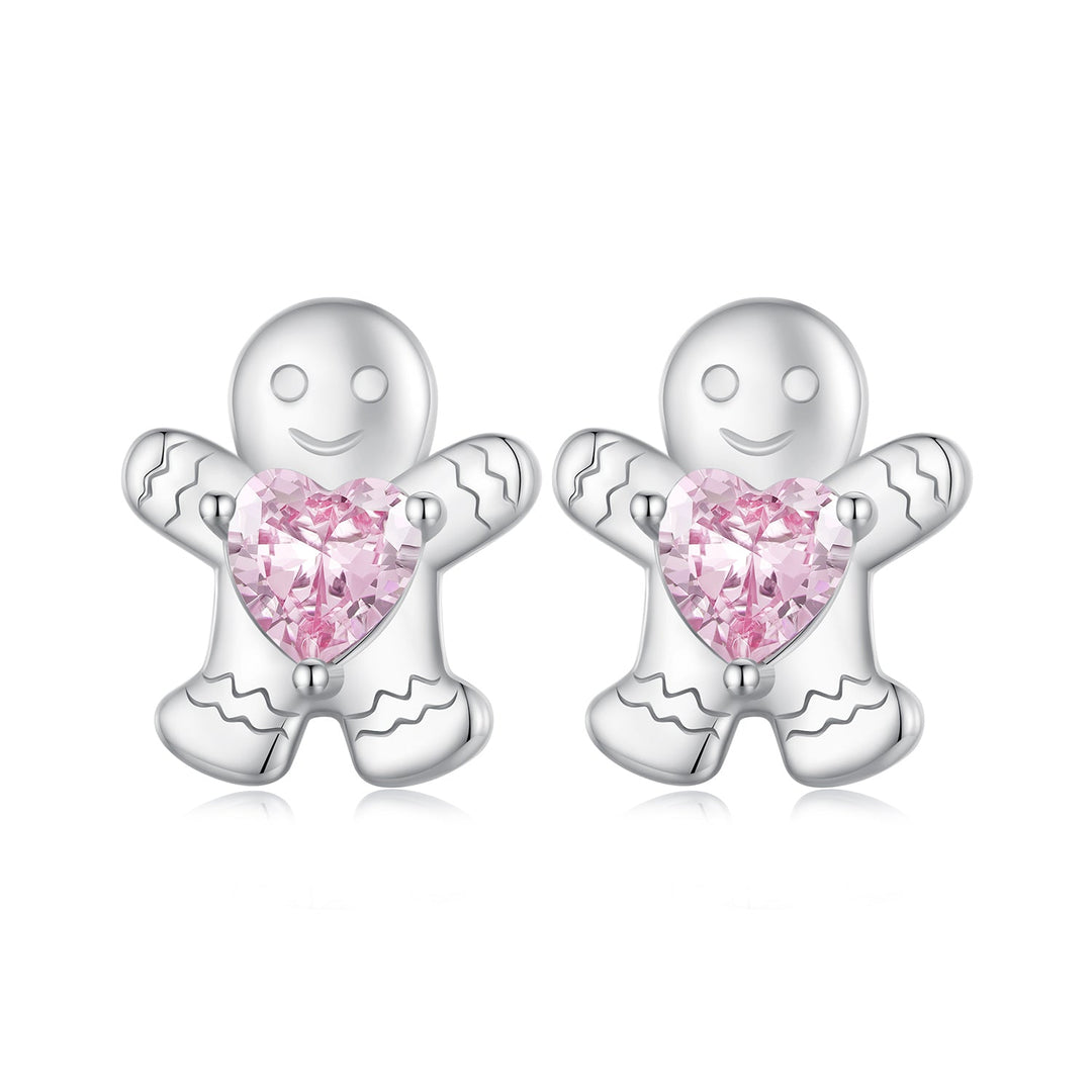 925 Sterling Silver Earrings with Pavé Setting CZ - 10x9mm for Women
