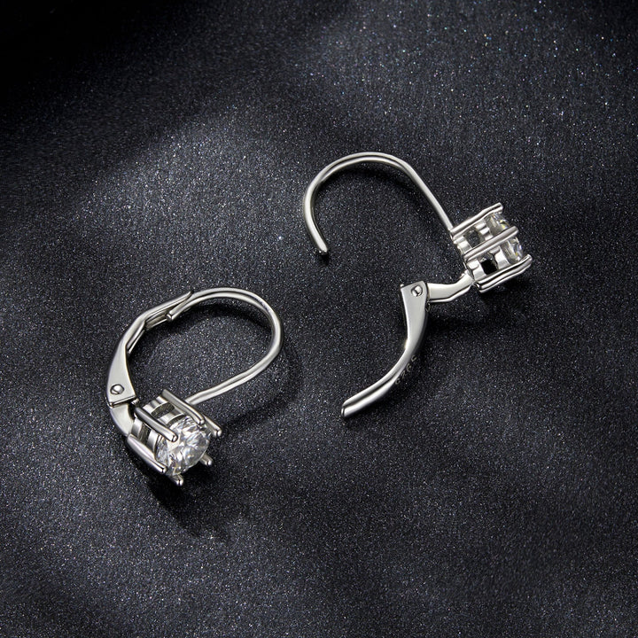 925 Sterling Silver 0.5 Carat Moissanite Earrings for Women
