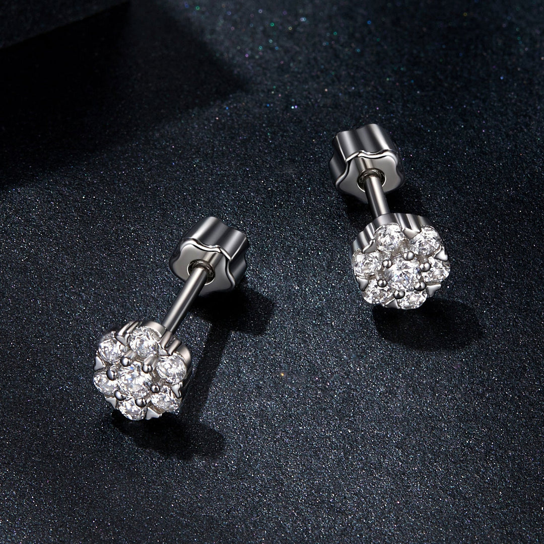 925 Sterling Silver Moissanite 0.15ct/0.027ct Earrings for Women