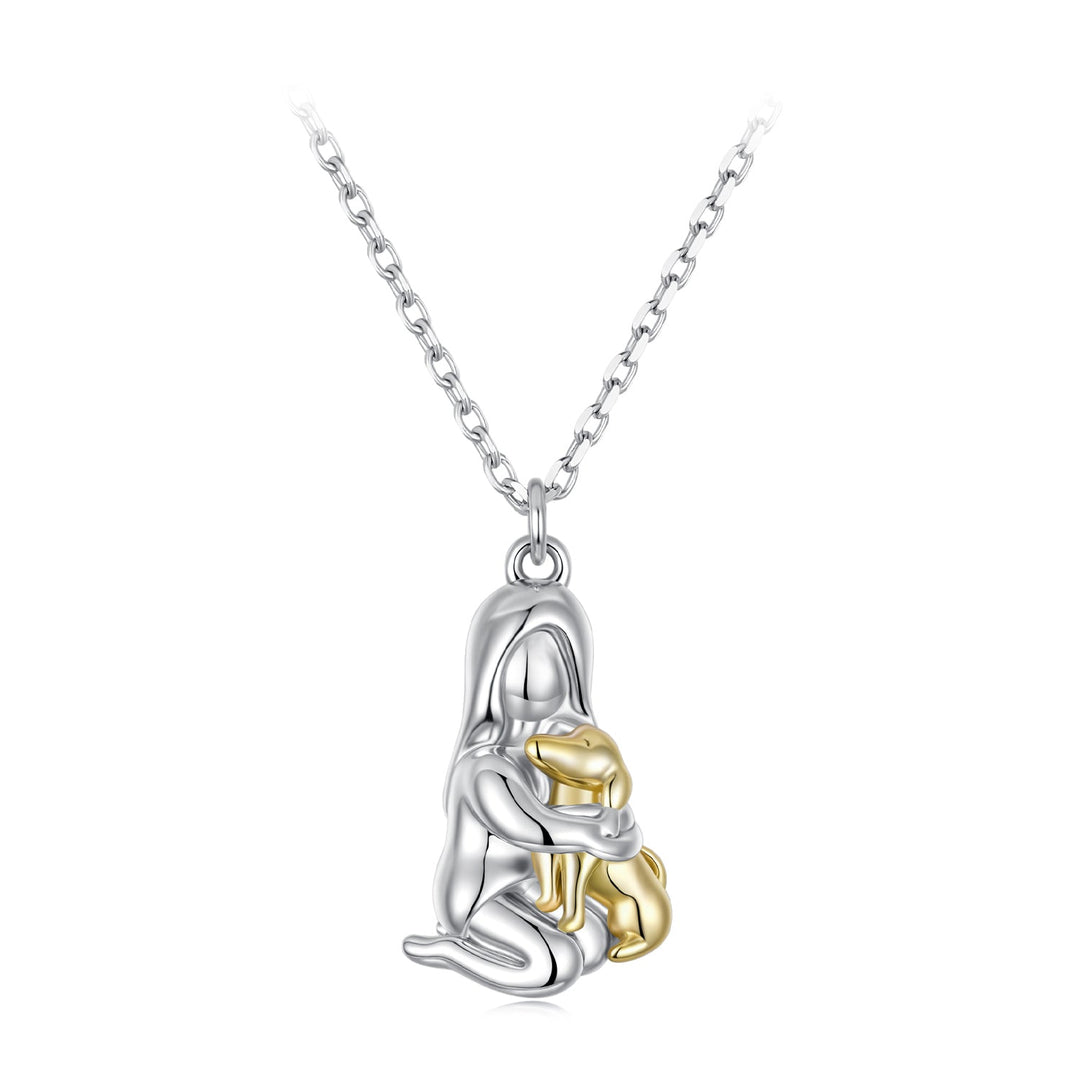 925 Sterling Silver &amp; White Gold 1.9*1.1cm Pendant Necklace for Women