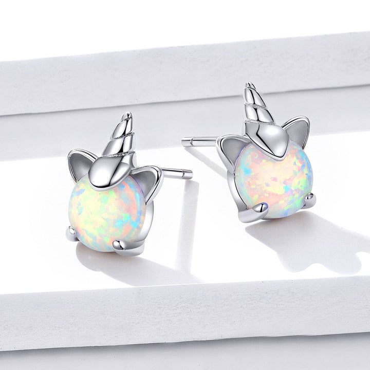 S925 Sterling Silver Earrings with Translucent Opal