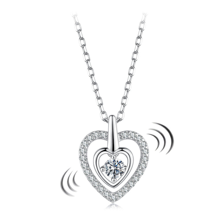 925 Sterling Silver White Gold Plated Moissanite 40+5cm Pavé CZ Necklace for Women