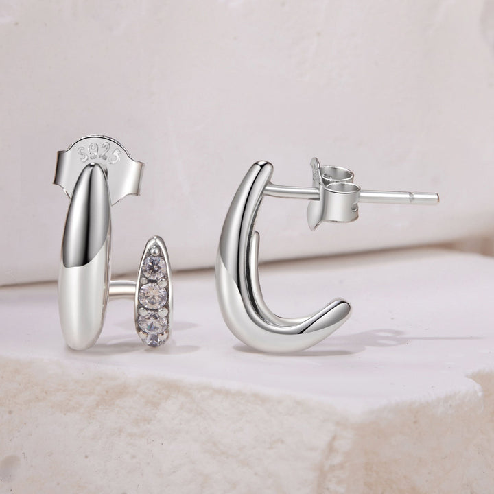 925 Sterling Silver Earrings with Pavé Setting CZ