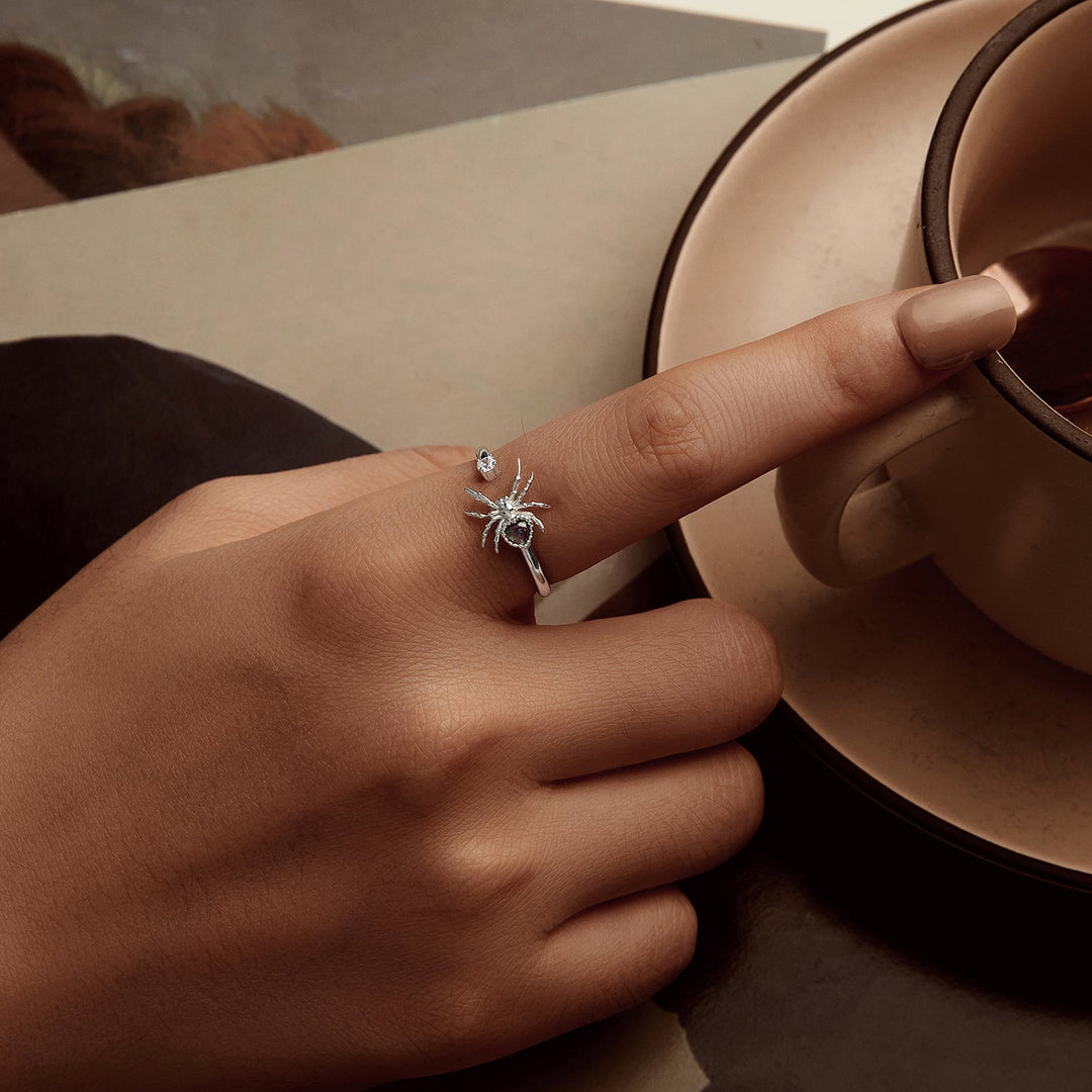 925 Sterling Silver White Gold Plated Ring with Pavé Setting CZ for Women