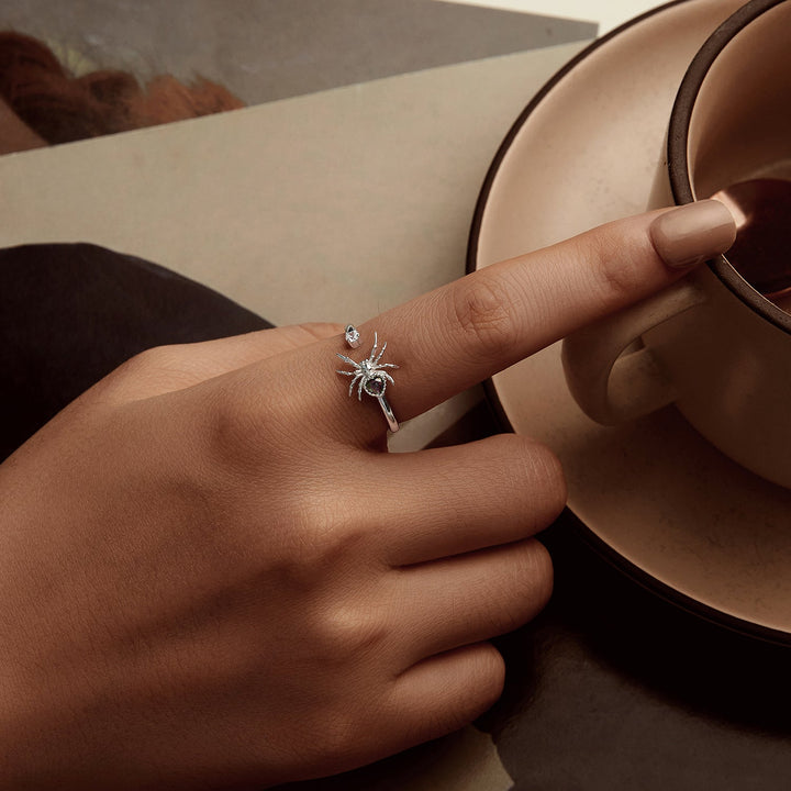 925 Sterling Silver White Gold Plated Ring with Pavé Setting CZ for Women