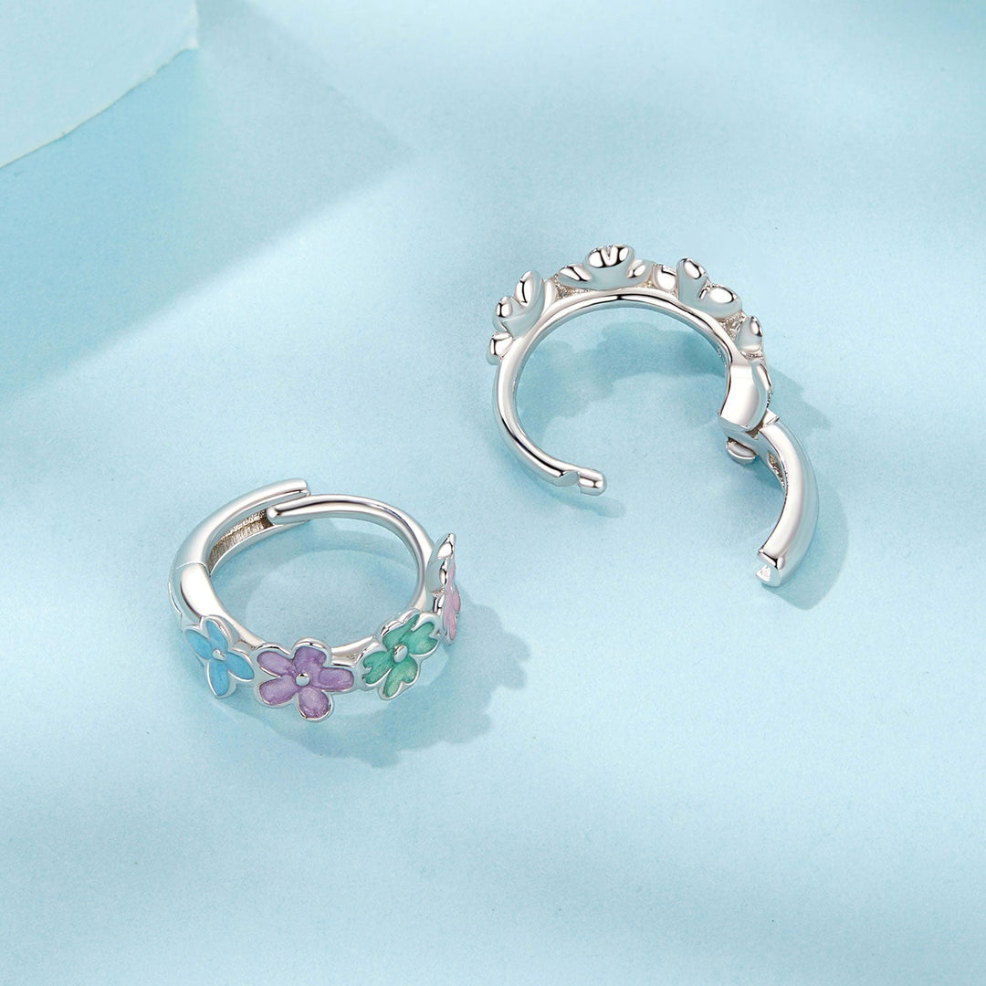 925 Sterling Silver Enamel White Gold Plated Earrings for Women