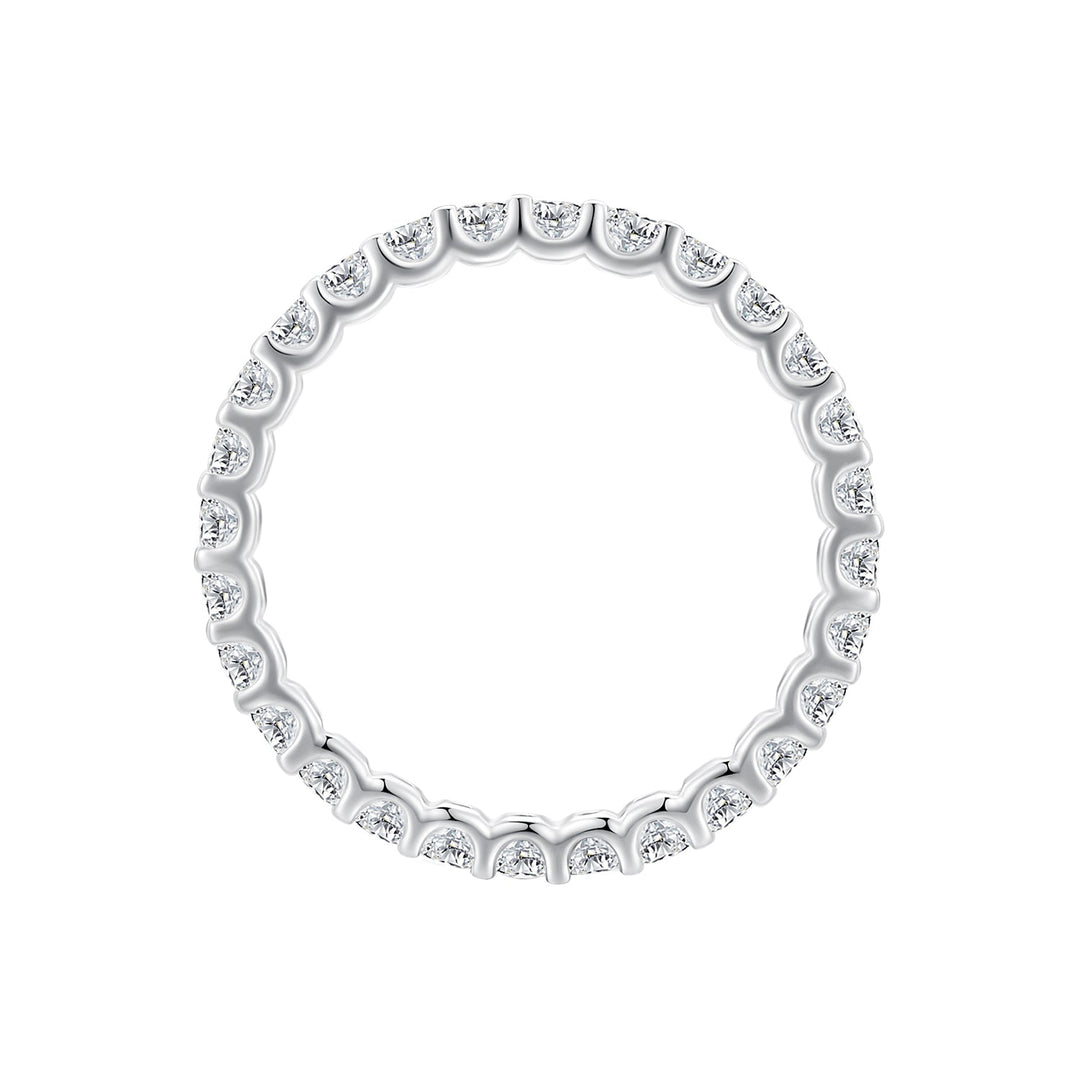 S925 Sterling Silver 2.0mm Moissanite Ring Size 9 for Women