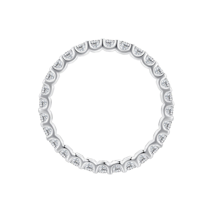 S925 Sterling Silver 2.0mm Moissanite Ring Size 9 for Women