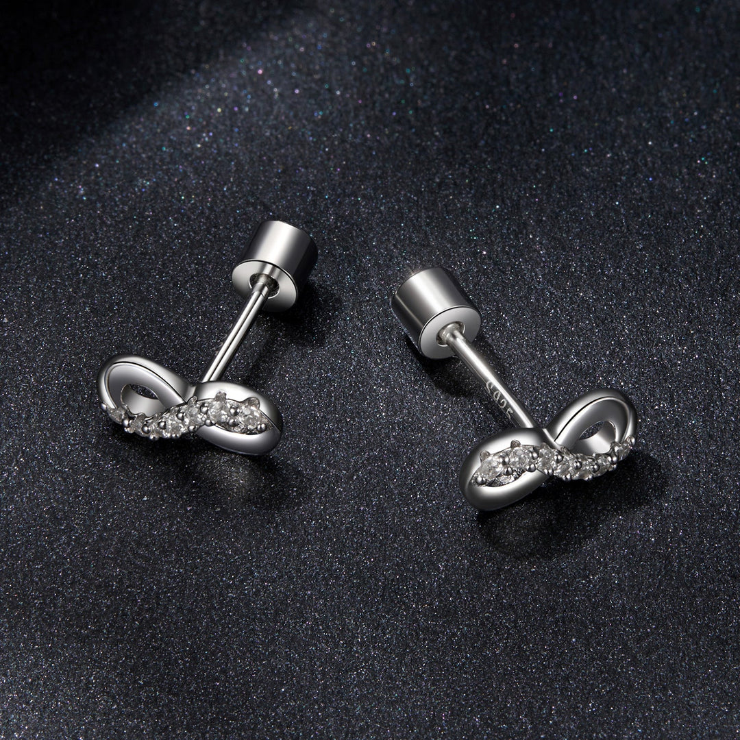925 Sterling Silver &amp; Moissanite Earrings 0.005ct for Women