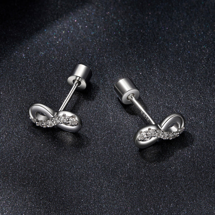 925 Sterling Silver &amp; Moissanite Earrings 0.005ct for Women