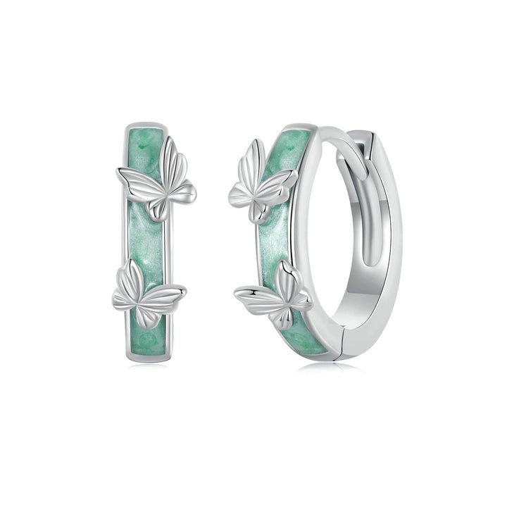 925 Sterling Silver Earrings with Enamel Process and Platinum Plating for Women