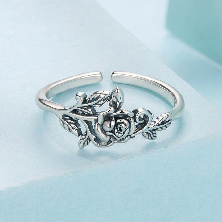 925 Sterling Silver Oxidized Adjustable Ring for Women