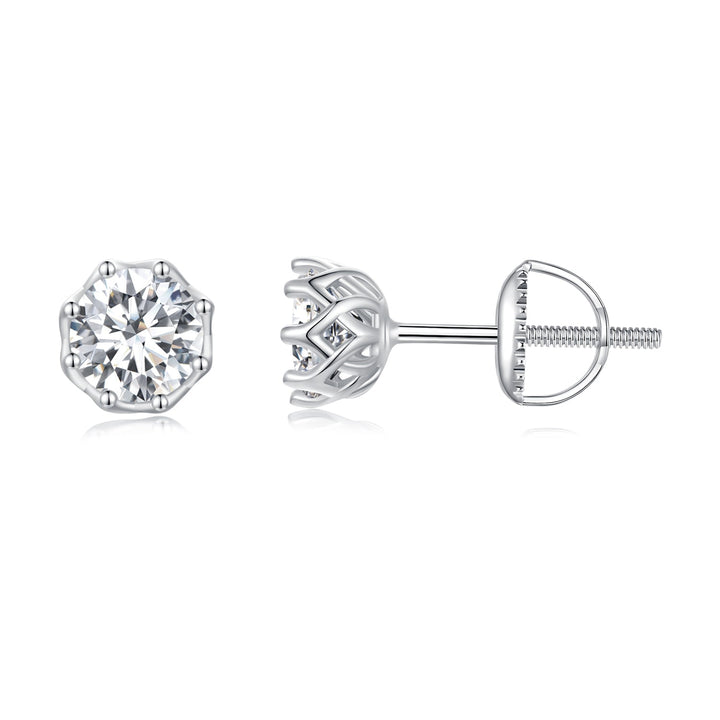 925 Sterling Silver Moissanite 0.5 Carat Earrings for Women