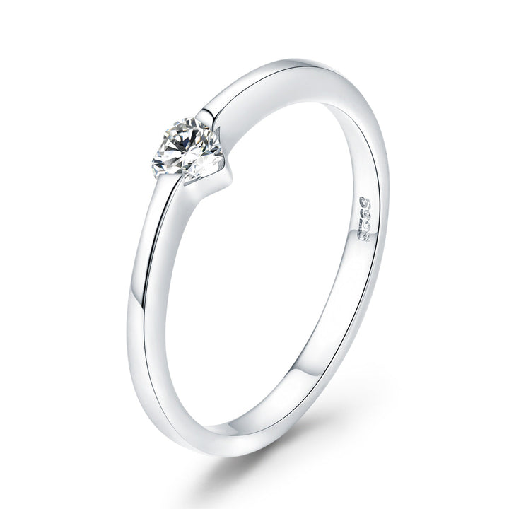925 Sterling Silver Ring for Women Size 6.0 with Pavé Setting CZ