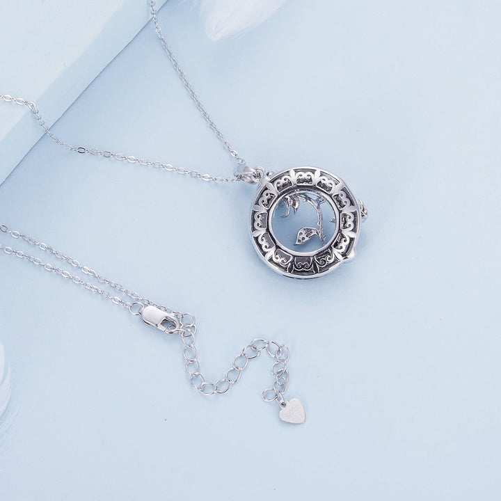 925 Sterling Silver Necklace with Pavé Setting CZ and Transparent Glass, 450mm for Women
