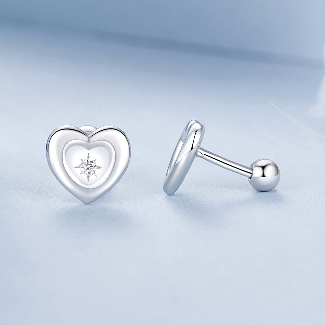 925 Sterling Silver White Gold Plated CZ Earrings
