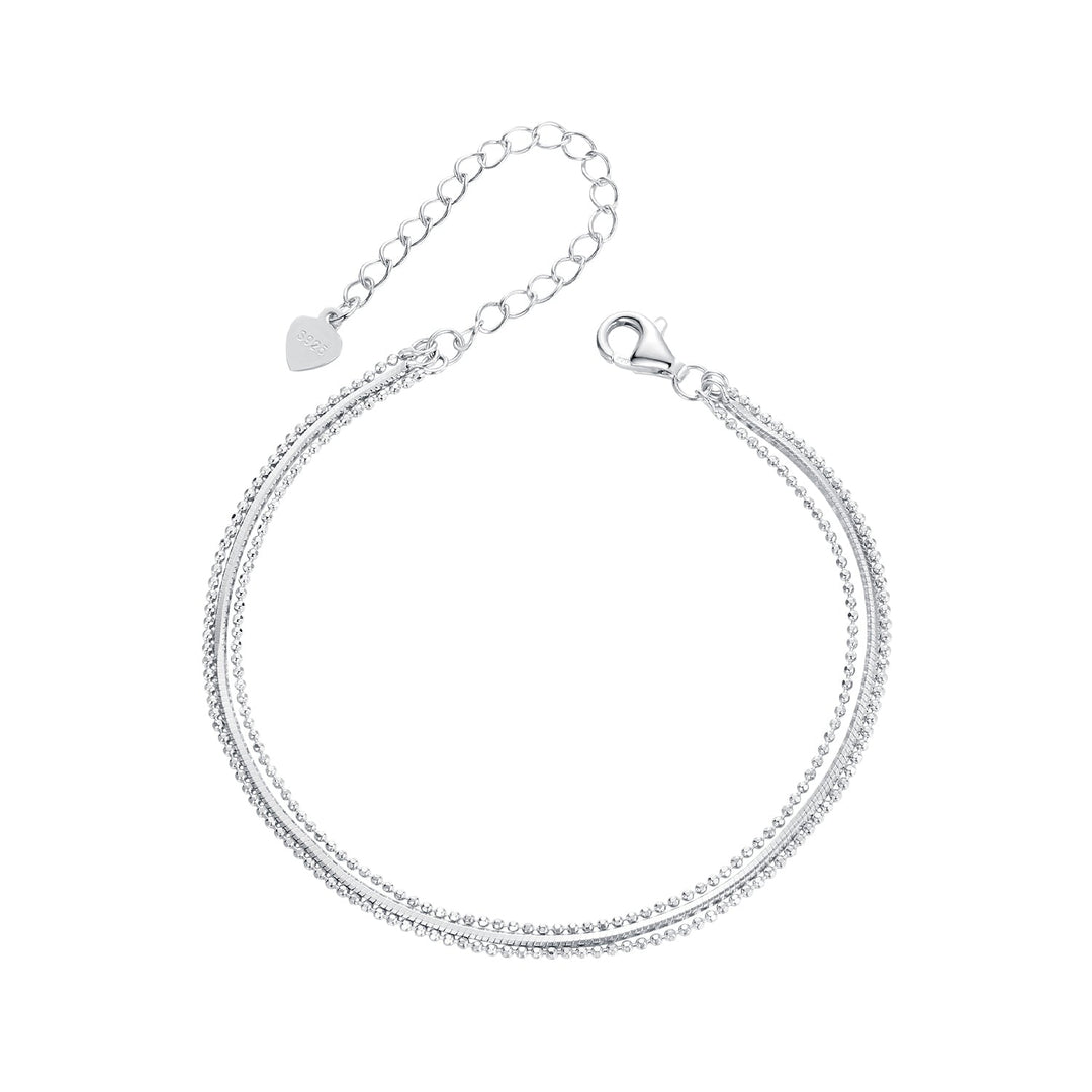 925 Sterling Silver &amp; White Gold Plated Bracelet