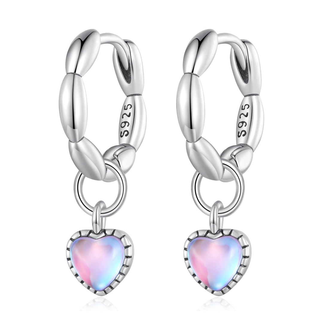 S925 Sterling Silver Earrings with Transparent Glass for Women