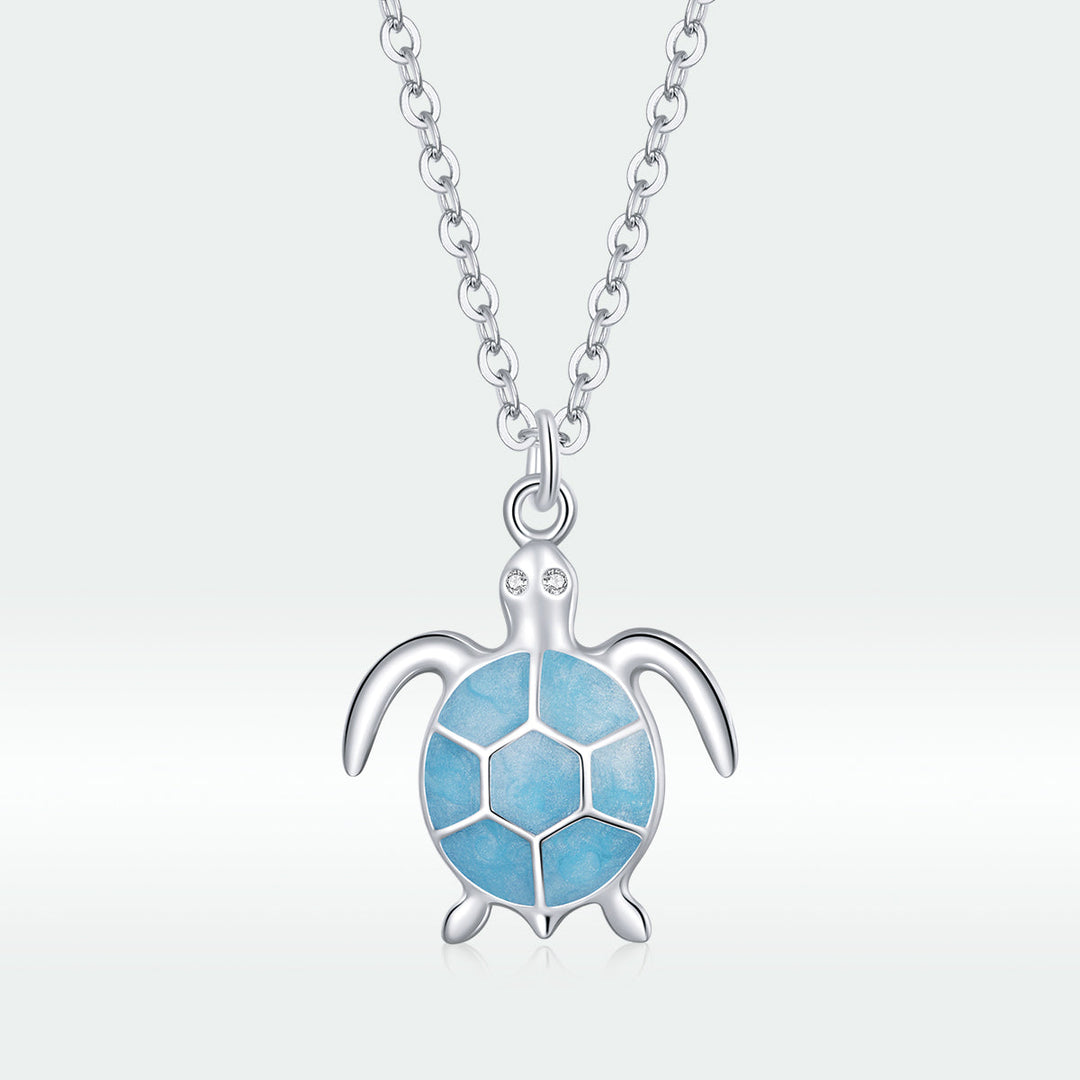 925 Sterling Silver Adjustable Necklace with Pavé CZ and Enamel, 44cm