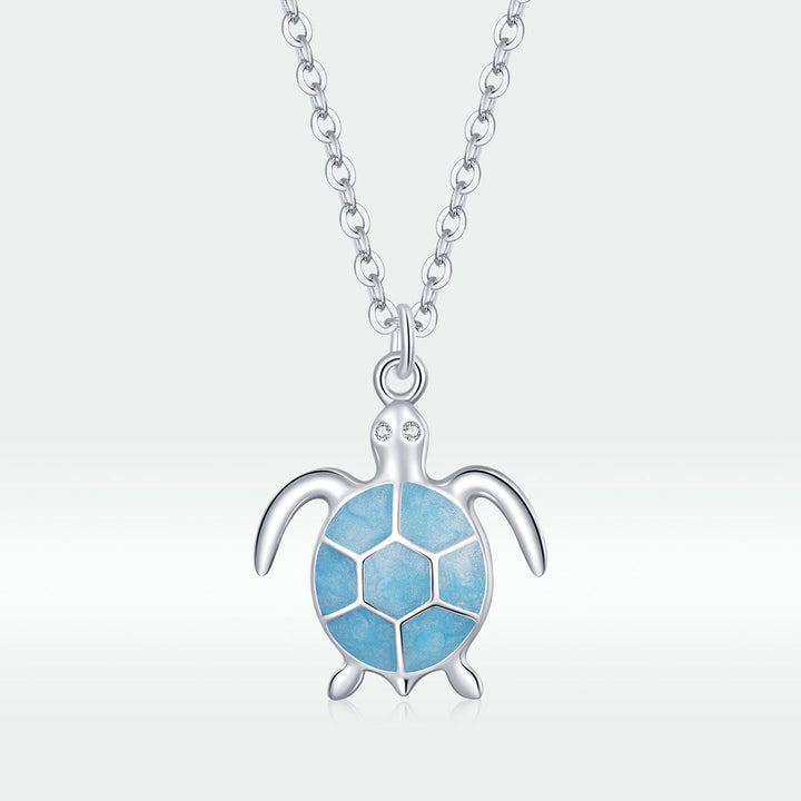 925 Sterling Silver Adjustable Necklace with Pavé CZ and Enamel, 44cm